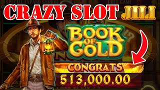 Crazy Slot Book Of Gold CRAZY TV slots gamble bigwin onlinecasino slotgames [upl. by Kanor]