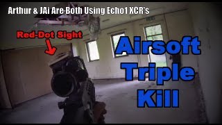 Airsoft War Triple Kill ECHO1 XCR quotAnzio Campquot Scoutthedoggie in England [upl. by Asirb]