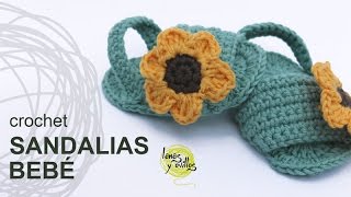 Tutorial Sandalias Bebé Crochet o Ganchillo [upl. by Nnyloj]