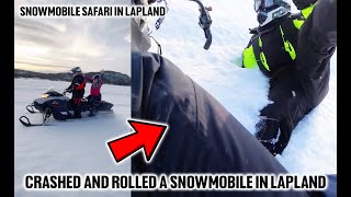 I CRASHED AND ROLLED A SNOWMOBILE IN LAPLAND LAPLAND SNOWMOBILE SAFARI MUST SEE [upl. by Shererd]