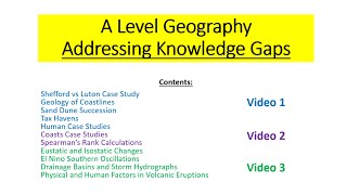 A Level Geography  Addressing Knowledge Gaps Part 3 [upl. by Brebner]