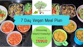 7 DAY VEGAN MEAL PLAN  Slimming World Friendly  Tesco Shop £35 [upl. by Eckardt173]