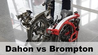 Dahon Curl vs Brompton Folding Bike  Which is smaller [upl. by Elohcan]