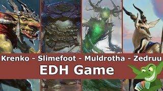 Krenko vs Slimefoot vs Muldrotha vs Zedruu EDH  CMDR game play for Magic The Gathering [upl. by Nyahs]