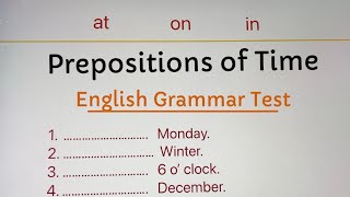 At In On in English  Prepositions of Time  English Grammar Test [upl. by Ynatterb]