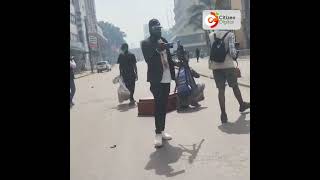 Antigovernment protesters drop empty coffins along Moi Avenue near Jevanjee Gardens [upl. by Mohamed]