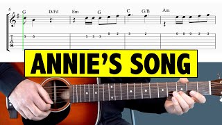 John Denver  Annies Song  Guitar Tutorial MELODY [upl. by Karl]