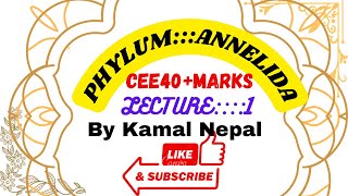 Phylum Annelida lecture1Cee zoology all lectures by Kamal sir [upl. by Namrak]