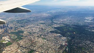 BEST VIEW OF MELBOURNE FROM ABOVE 1080p FULL HD  QANTAS 737 landing at Melbourne [upl. by Lirrehs649]