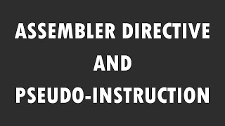 Assembler Directives and PseudoInstruction  Assembly x64 [upl. by Lahcar]