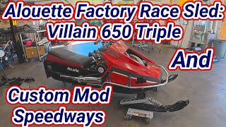 Alouette Factory Racer and Custom Mod Speedway Snowmobiles [upl. by Kirtley144]