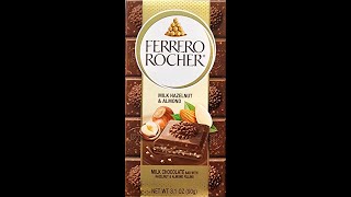 Ferrero Rocher Milk Chocolate Bar with Hazelnuts and Almonds RandomRatingsandReviews Ferrero [upl. by Paris]