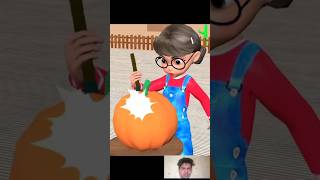 Scary Teacher 3D vs Squid Game Cut Pumpkin Face Mask Halloween Nice or Error 5 Times Challenge [upl. by Brigitta869]