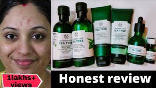 I tried Body shop Teatree Range Skincare Routine For 1 month  Acne proneoily skin  Review [upl. by Notlih]