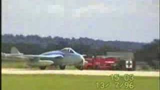 Yeovilton Air Day 1996  Vampire x 2 takeoff [upl. by Enar384]