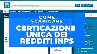 Certificazione Unica CU 2019 Inps come scaricarlo online [upl. by Esch634]