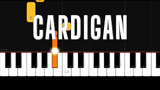 Taylor Swift  Cardigan  Easy Beginner Piano Tutorial [upl. by Cornia447]