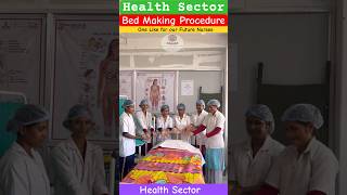 Bed Making Procedure in Nursing  Health Sector  Medical Classes nursing bedmaking viralreels [upl. by Remliw]