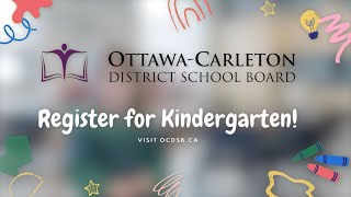 Register for Kindergarten at the OttawaCarleton District School Board OCDSB [upl. by Holle]