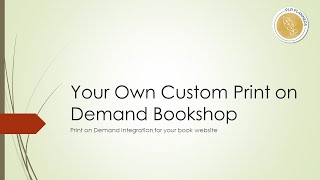 Your Own Custom Print on Demand Bookshop [upl. by Mag133]