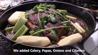 POT ROAST Cast iron Lodge 12 Video Recipe [upl. by Nosnibor654]