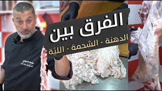 شو الفرق بين الدهنة، الشحمة، و اللية بالخروف؟ 🐑🔍وكيف بيلعب اللحام فيها  ليّة و دهنة و شحمة 🧈 [upl. by Lach935]