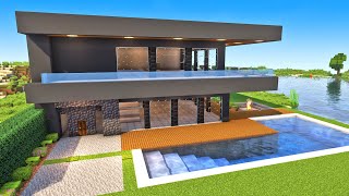 Minecraft  Como construir uma mansão moderna de praia  Tutorial Manyacraft [upl. by Grimaud]