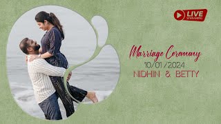 NIDHIN amp BETTY  WEDDING LIVE STREAM [upl. by Kyla]