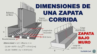 DIMENSIONES DE ZAPATA CORRIDA BAJO MURO [upl. by Fairfield]