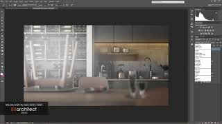 Interior Post Production  Photoshop interior kitchen [upl. by Ayt662]