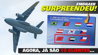 EMBRAER surpreende e apresenta mais 3 clientes confirmados do KC390 em quotslidequot com operadores [upl. by Zennie]