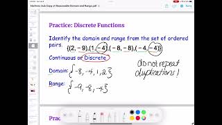 Reasonable Domain and Range Honors Algebra [upl. by Ruelu]