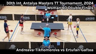 Woman 60 Double Finals 30th Int Antalya Masters TT Tournament 2024 [upl. by Starla]