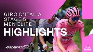 A Day To Forget For The Sprint Teams 😬  Giro DItalia Stage 5 Race Highlights  Eurosport Cycling [upl. by Pennie]