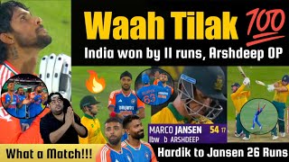 Gazab Victory 🇮🇳 Brilliant Tilak Varma 💯  Unbelievable Jansen 🔥 India vs South Africa 3rd T20 [upl. by Weaver]