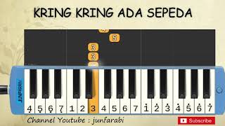 not pianika kring kring ada sepeda  tutorial belajar pianika lagu anak  not angka ada speda [upl. by Wack453]