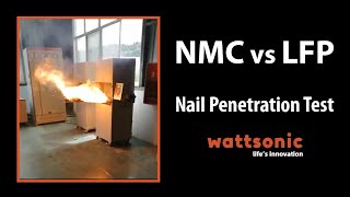 Battery safety NMC vs LiFePO4 nail penetration test [upl. by Rodrigo]