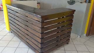 DIY Balcão de Pallets Imbuia Faça Você Mesmo [upl. by Nirik]