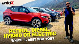 Audi Q5 vs BMW X3 vs Lexus NX350h vs Volvo XC40 EV 2022  Petrol Diesel Hybrid or Electric  autoX [upl. by Mays]