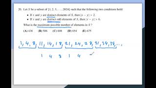 2024 AMC 10A Problem 20Optimization a Subset [upl. by Yci483]