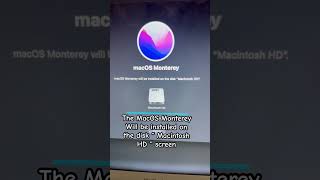 The MacOS Monterey will be installed on the disk “ Macintosh HD “ display on screen during restore [upl. by Japeth680]