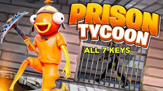 How to get All 7 keys and Bonus Coins in Prison Tycoon Fortnite [upl. by Ecnadnac]