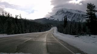 Icefields Parkway In Winter Southbound Part 1 from Jasper to Endless Chain Ridge [upl. by Ibbetson]