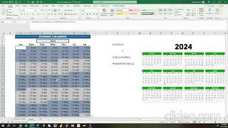 Dynamic Calendar in Excel [upl. by Namas905]