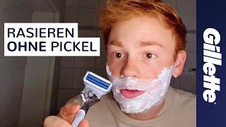 Rasieren ohne Pickel bei Empfindlicher Haut  Gillette SkinGuard Sensitive [upl. by Sivia526]