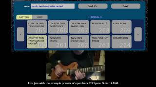 PD Space Guitar 2046 in open beta  a few presets demoed [upl. by Giesecke]