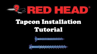 Red Head Tapcon Installation Tutorial [upl. by Chang]