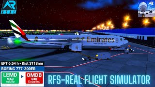 RFS–Real Flight Simulator– Madrid–To–Dubai –Full Flight–B777300ER–Emirates–Full HD–Real Route [upl. by Navar740]