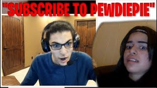 YELLING SUBSCRIBE TO PEWDIEPIE At People To STOP TSeries Omegle Trolling [upl. by Hallimaj]