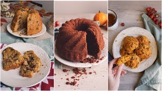 3 Ricette dolci con la zucca  Senza glutine  Senza Lattosio  Senza uova [upl. by Anelahs782]